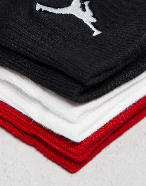 Pack de 3 pares de calcetines tobilleros de color negro, blanco y rojo Everyday Max de Jordan, 3 de 4