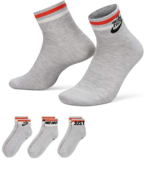 Pack de 7 calcetines tobilleros - Naranja/Gris jaspeado - HOMBRE