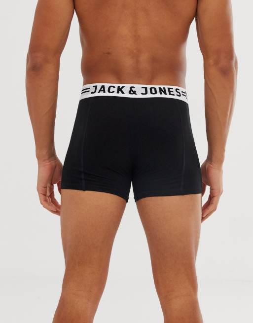 Pack de 3 pares de calzoncillos en negro de Jack Jones ASOS