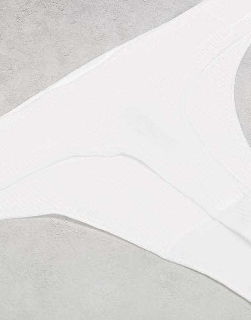 Pack de 3 tangas blancos de canalé Cat de Weekday, 4 de 4