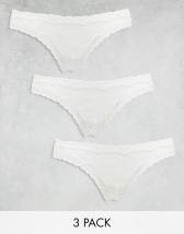 Pack de 3 tangas blancos básicos de algodón de ASOS DESIGN