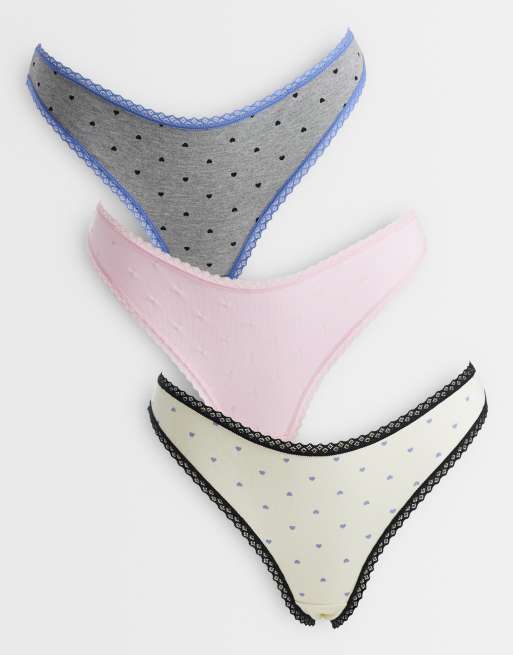 ASOS DESIGN - Faye - Conjunto de lencería gris jaspeado, 3 de 3
