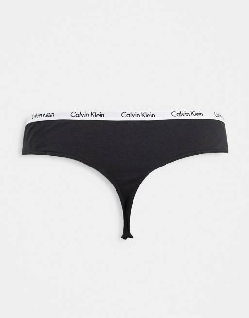 Pack de 3 tangas de color negro, terracota y lila Carousel de Calvin Klein Plus, 2 de 4
