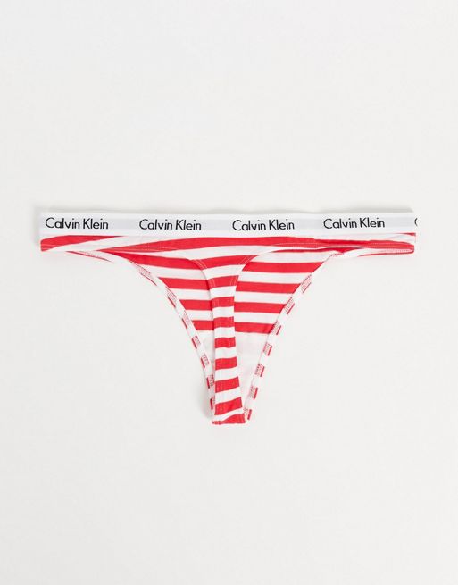 Tanga de hilo monocromático de pernera alta con estampado de corazones de  malla de Calvin Klein