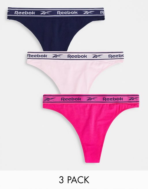 Pack de 3 tangas de color rosa, azul marino y rojo cereza Pansy de Reebok