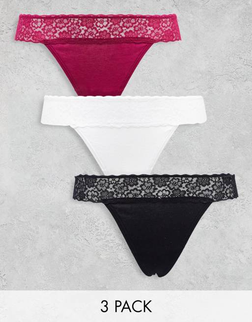 Pack de 3 tangas de varios colores de corte de pico de New Look