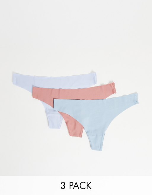 Pack de 3 tangas invisibles de colores pastel de ASOS DESIGN