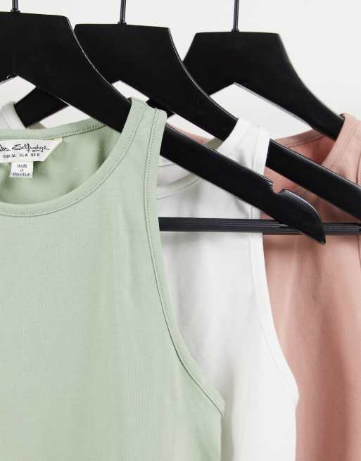 Pack de 3 tops sin mangas con cuello subido estilo años 90 de Miss Selfridge, 3 de 4
