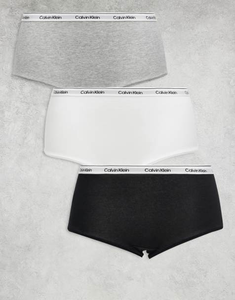 Pack de 3 braguitas de color negro, blanco y gris de corte culotte Modern Logo de Calvin Klein - view 1