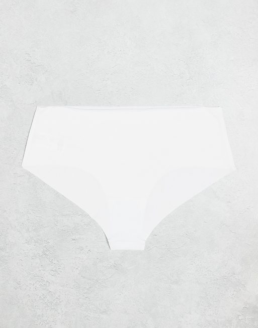 Pack de 3 braguitas hipster blancas estilo culotte de tejido efecto invisible de ASOS DESIGN, 3 de 4