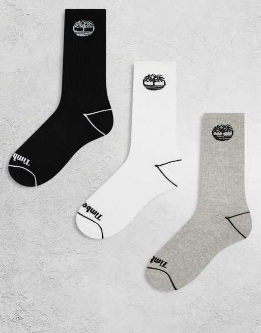 Pack de 3 calcetines deportivos de varios colores con diseño acolchado Bowden Tree de Timberland
