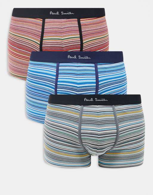 Pack de 3 calzoncillos a rayas de colores con logo de Paul Smith