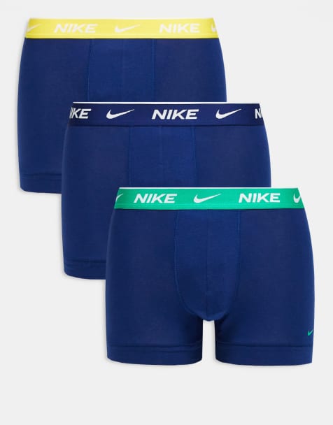 Pack de 3 calzoncillos azules con cinturilla de color azul, amarillo y verde Everyday Cotton Stretch de Nike - view 1