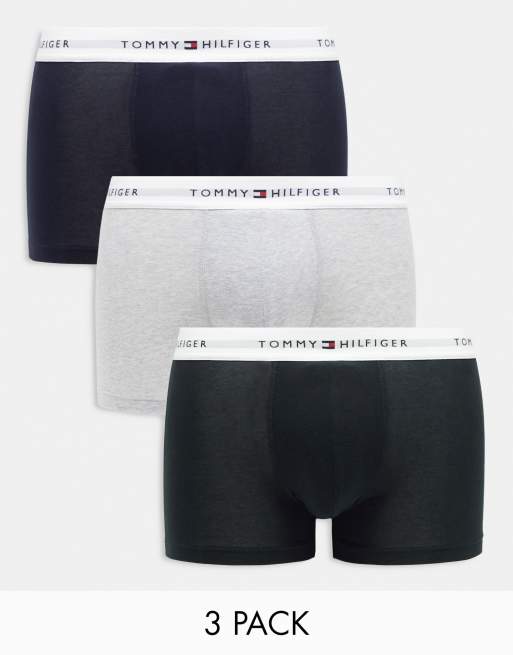 Pack de 3 calzoncillos básicos de varios colores con logo de algodón de Tommy Hilfiger