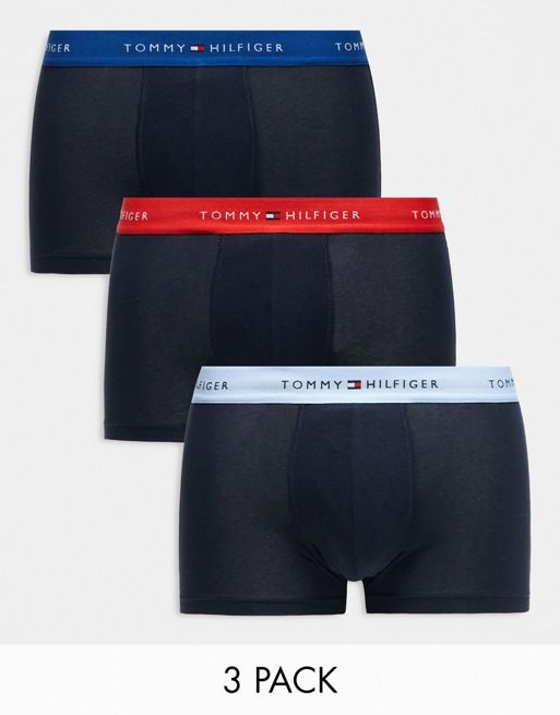Pack de 3 calzoncillos básicos de varios colores con logo de algodón de Tommy Hilfiger