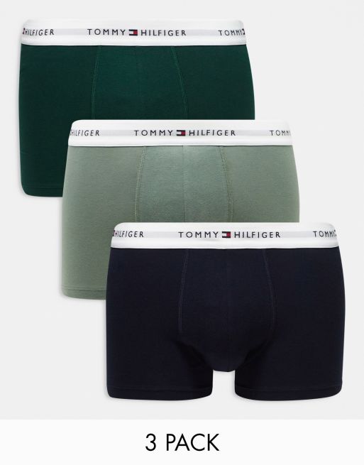 Pack de 3 calzoncillos básicos de varios colores con logo de algodón de Tommy Hilfiger
