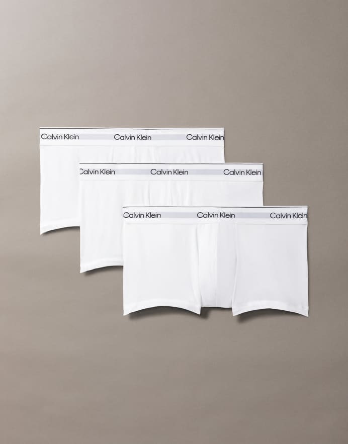 Calvin Klein Pack de 3 calzoncillos blancos de talle bajo Icon Cotton Stretch de