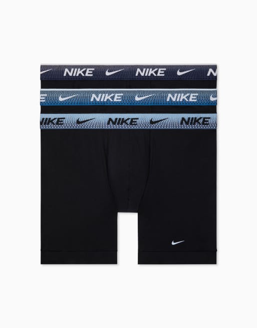 Pack de 3 calzoncillos bóxer azules básicos con cinturillas de color azul y morado de algodón Essential Cotton de Nike