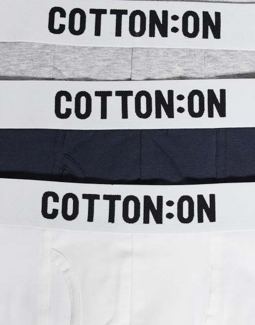 Pack de 3 calzoncillos bóxer de color gris claro jaspeado, azul marino y blanco de Cotton On , 3 de 3