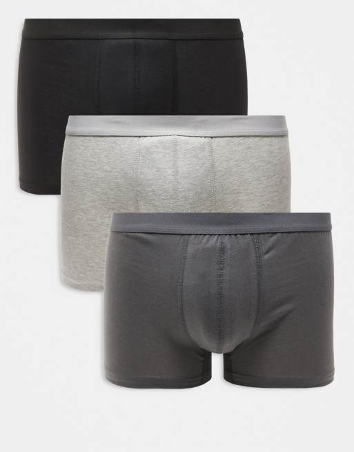 Pack de 3 calzoncillos bóxer de color gris y multicolor de New Look