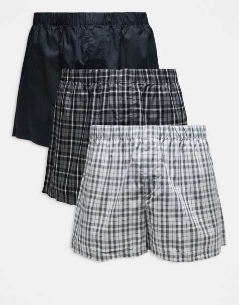 Pack de 3 calzoncillos bóxer negros a cuadros de Jack & Jones - view 1