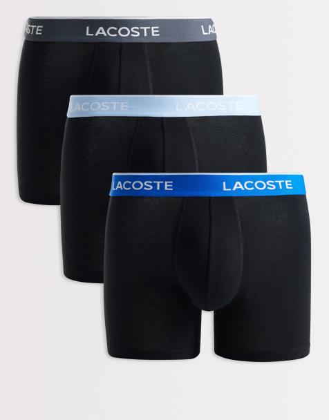Pack de 3 calzoncillos bóxer negros con cinturillas azules de Lacoste - view 1