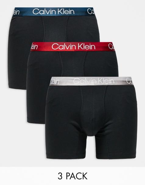 Pack de 3 calzoncillos bóxer negros con cinturillas de color azul marino, rojo y plateado Modern Structure de Calvin Klein - view 1