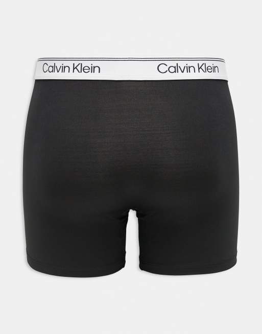 Pack de 3 calzoncillos bóxer negros con cinturillas de colores Microfiber Stretch de Calvin Klein, 3 de 3