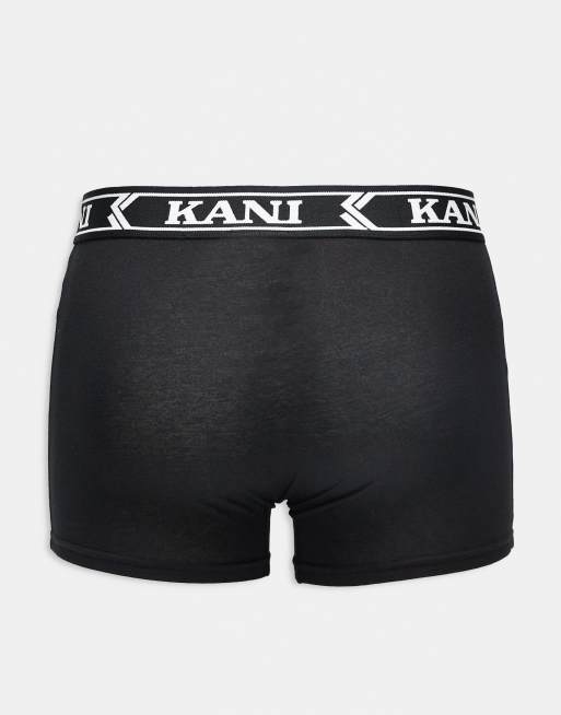 Pack de 3 calzoncillos bóxer negros con detalle de cinta estilo retro de Karl Kani, 3 de 3
