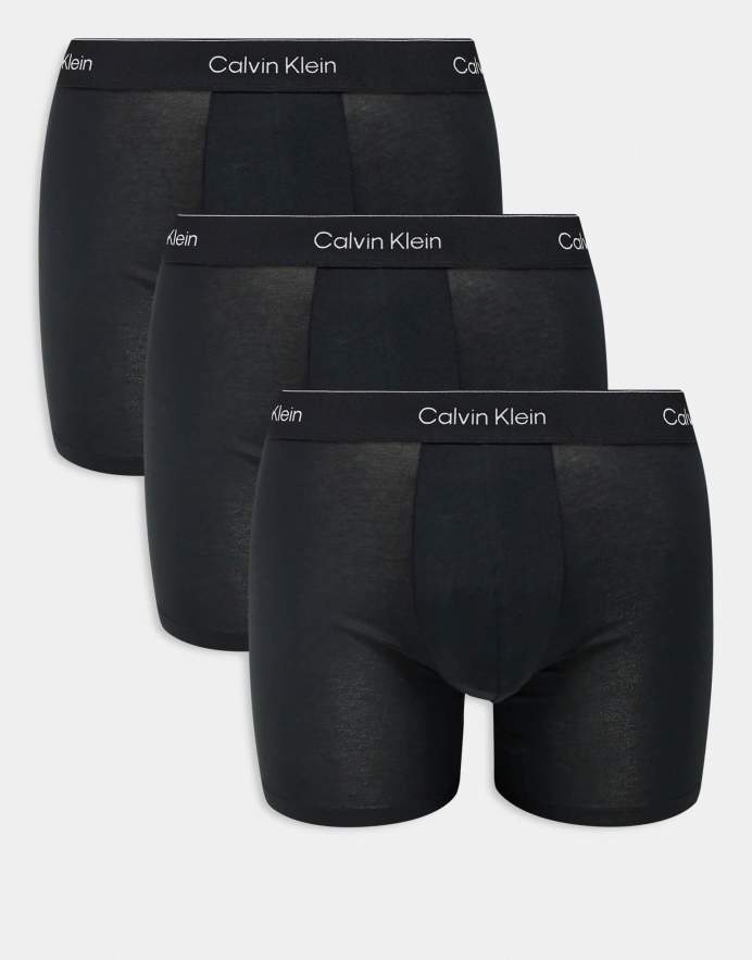 Calvin Klein Pack de 3 calzoncillos boxer negros de algodón elástico Icon de