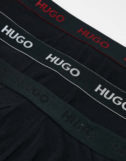 Pack de 3 calzoncillos bóxer negros de HUGO Bodywear, 3 de 4