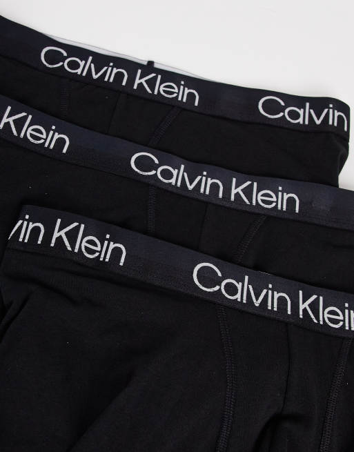 Pack de 3 calzoncillos bóxer negros Structure Cotton de Calvin Klein, 4 de 4