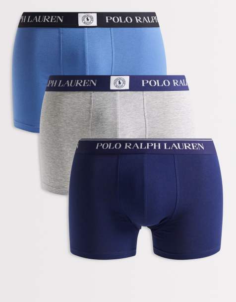 Pack de 3 calzoncillos de color azul marino, gris y azul de algodón de Polo Ralph Lauren - view 1