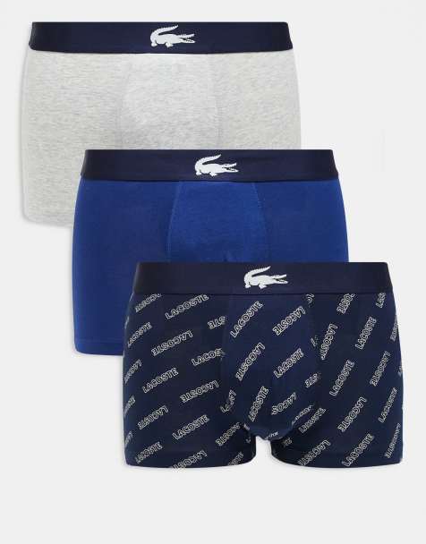 Pack de 3 calzoncillos de color azul marino y estampado integral de cocodrilo de Lacoste - view 1