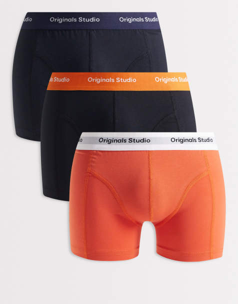 Pack de 3 calzoncillos de color azul marino y negro con logo Originals de Jack & Jones - view 1