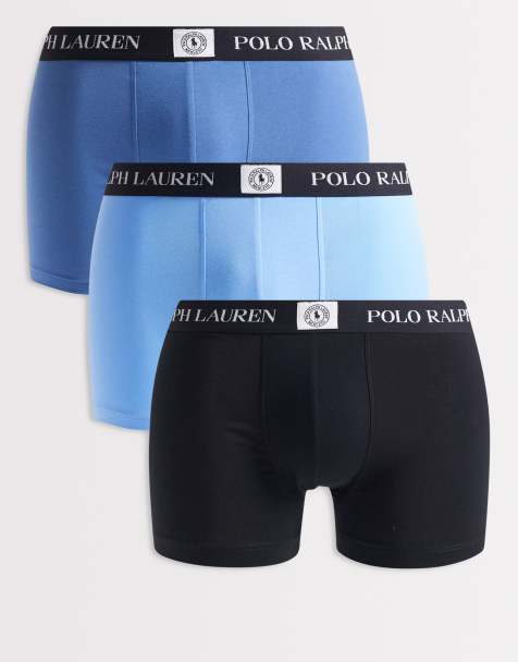 Pack de 3 calzoncillos de color azul y negro de algodón de Polo Ralph Lauren - view 1