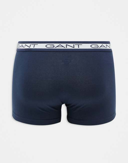 Pack de 3 calzoncillos de color gris, negro y azul con logo en la cinturilla de GANT, 2 de 4