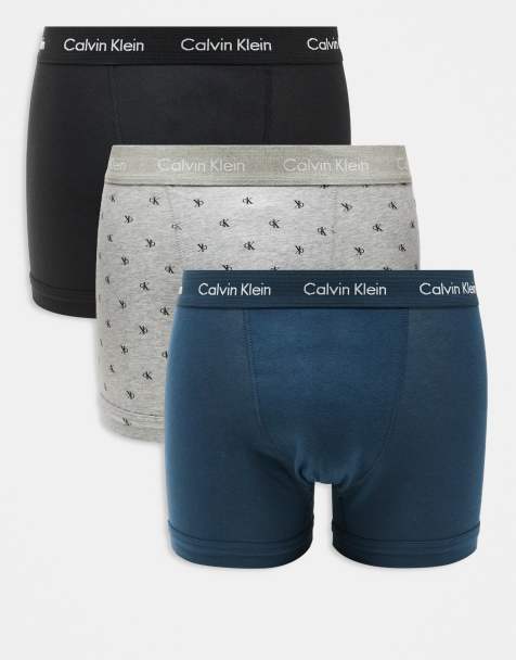 Pack de 3 calzoncillos de color negro, azul y con logo estampado Cotton Stretch de Calvin Klein - view 1