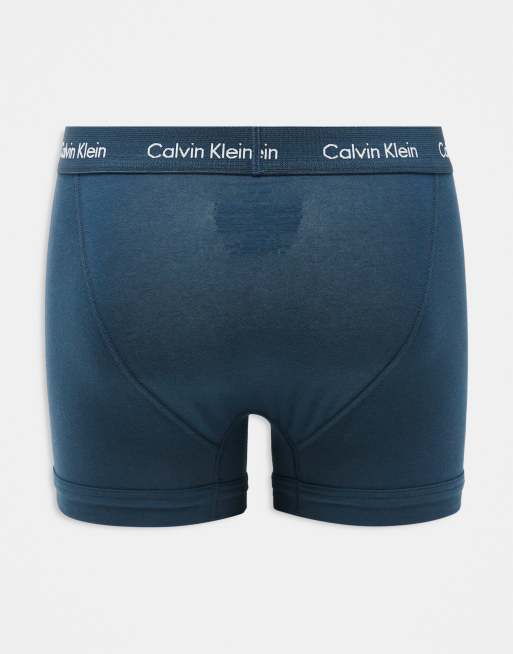 Pack de 3 calzoncillos de color negro, azul y con logo estampado Cotton Stretch de Calvin Klein, 3 de 3