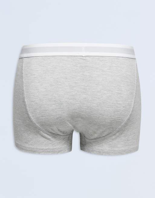 Pack de 3 calzoncillos de color negro, blanco y gris jaspeado con cinturillas blancas de Topman, 3 de 3