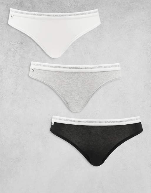 Pack de 3 calzoncillos de color negro, gris y blanco de Lacoste