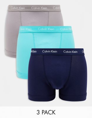 Pack de 3 calzoncillos de colores elásticos de algodón de Calvin Klein