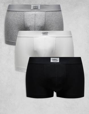 Pack de 3 calzoncillos de varios colores con detalle de parche en la cinturilla de ASOS DESIGN