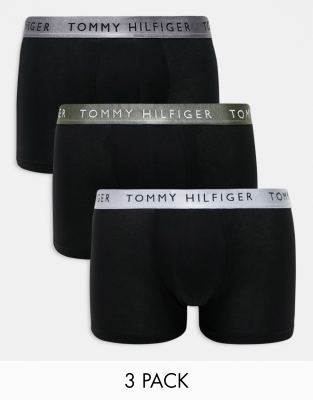 Pack de 3 calzoncillos negros con cinturillas de colores de Tommy Hilfiger