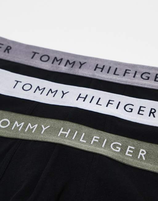 Pack de 3 calzoncillos negros con cinturillas de colores de Tommy Hilfiger, 2 de 4