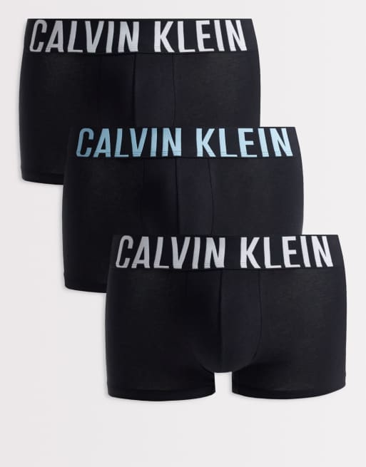 Pack de 3 calzoncillos negros con cinturillas de colores Intense Power de Calvin Klein