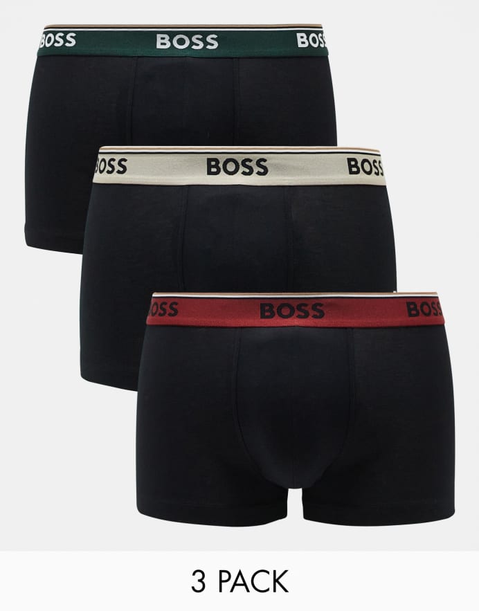 BOSS Bodywear Pack de 3 calzoncillos negros elásticos de