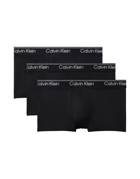 Pack de 3 calzoncillos negros elásticos de talle bajo Micro Stretch de Calvin Klein - view 1