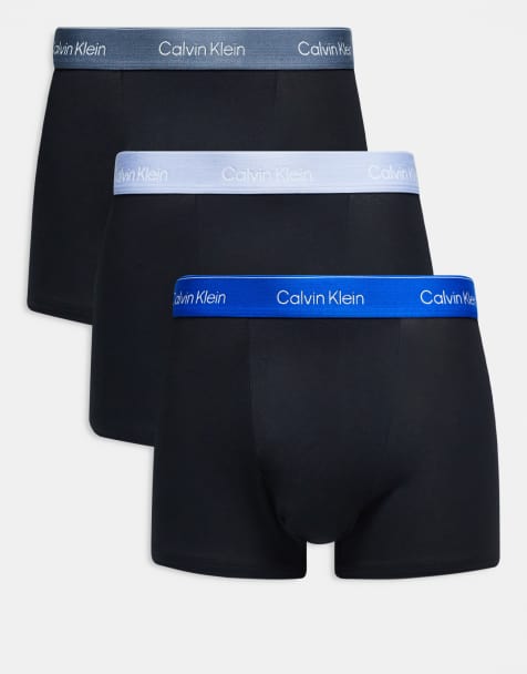 Pack de 3 calzoncillos negros holgados con cinturillas de color azul y gris de algodón Icon Cotton Stretch de Calvin Klein - view 1