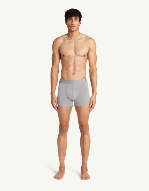 Pack de 3 calzoncillos tipo bóxer gris piedra con cinturilla a tono de Che Studios